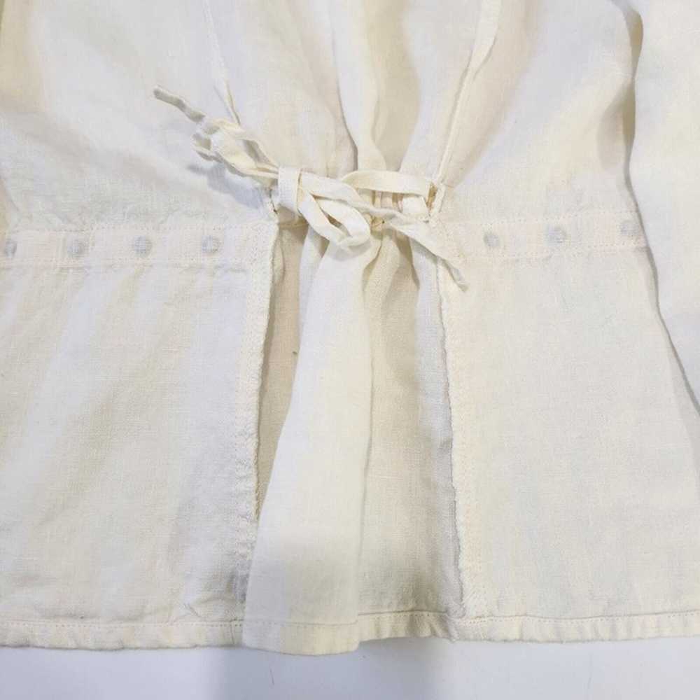 FLAX Linen Long Sleeve Button Front Shirt Womens … - image 7