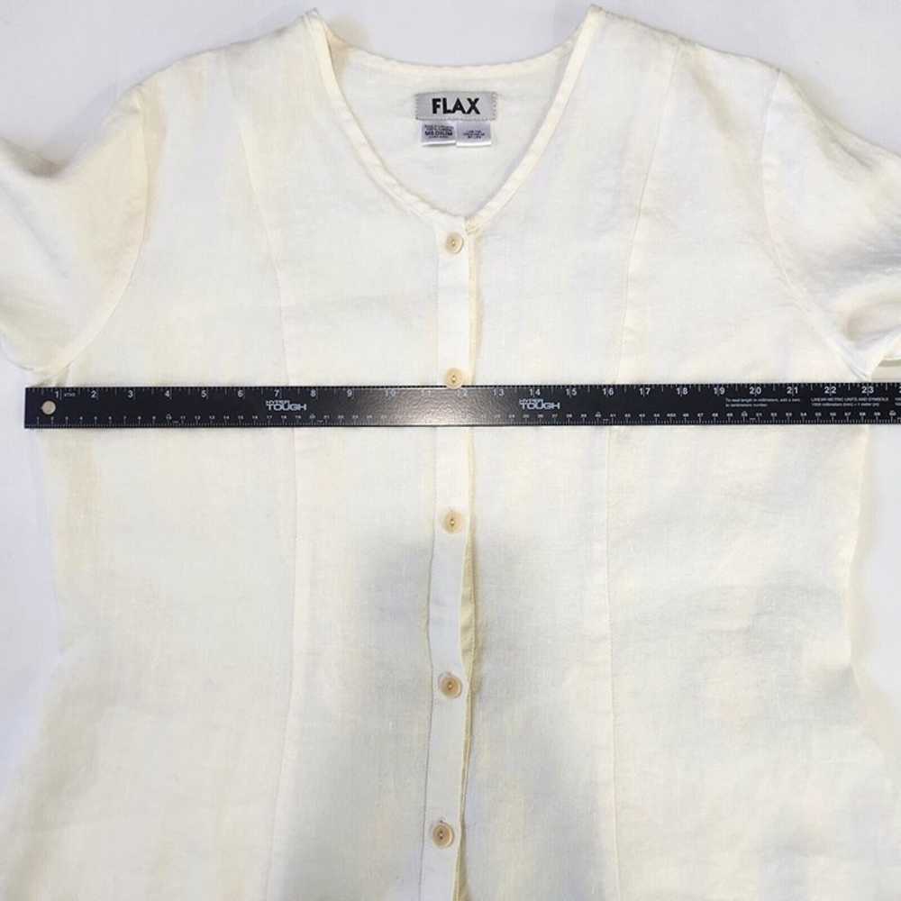 FLAX Linen Long Sleeve Button Front Shirt Womens … - image 9