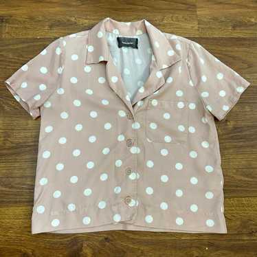 Reformation polka dot Button up shirt