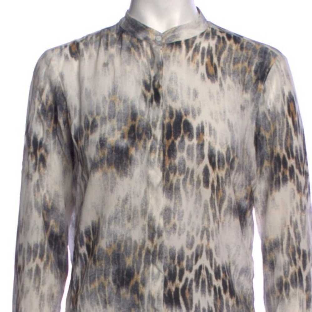 Maje Silk Long Sleeve Printed Blouse Button Down … - image 11