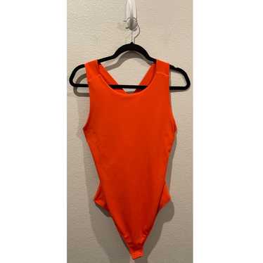 EXPRESS Red Orange Open Back Bodysuit - image 1