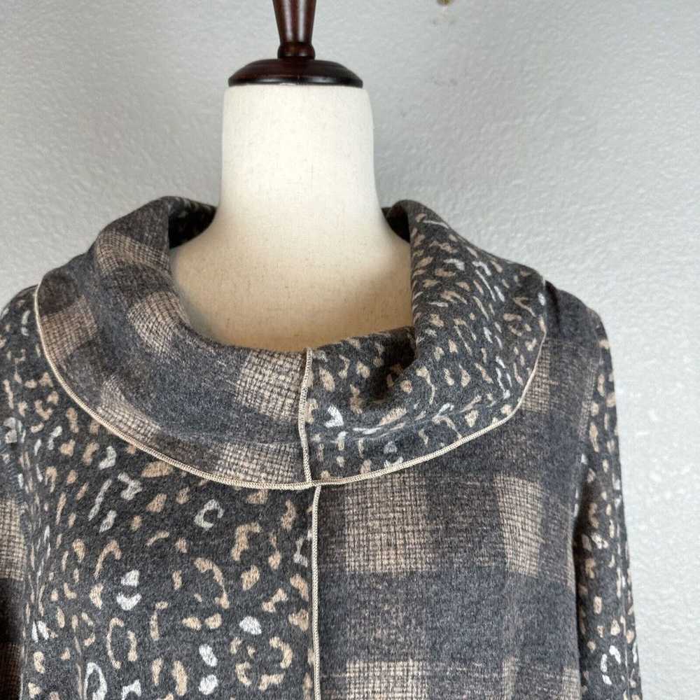 Ali Miles Cowl Neck Tunic Knit Top Size Large Gra… - image 2