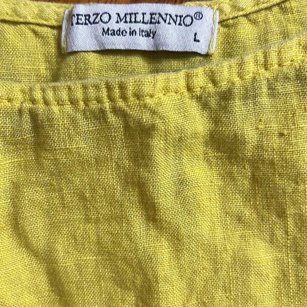 Terzo Millennio Italy Linen yellow Back Buttons H… - image 3