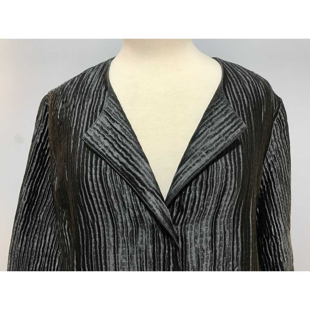 Eileen Fisher Size Large Grey Silk Blazer Jacket … - image 2