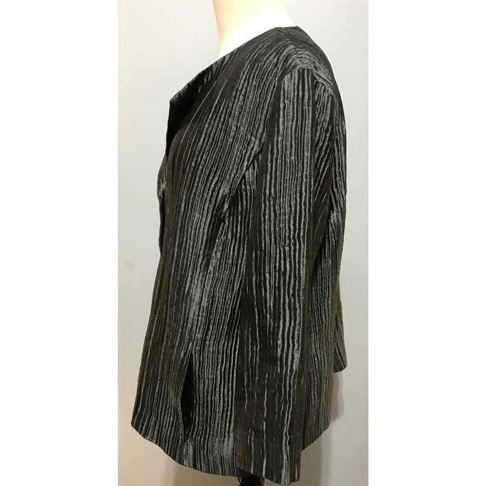 Eileen Fisher Size Large Grey Silk Blazer Jacket … - image 5