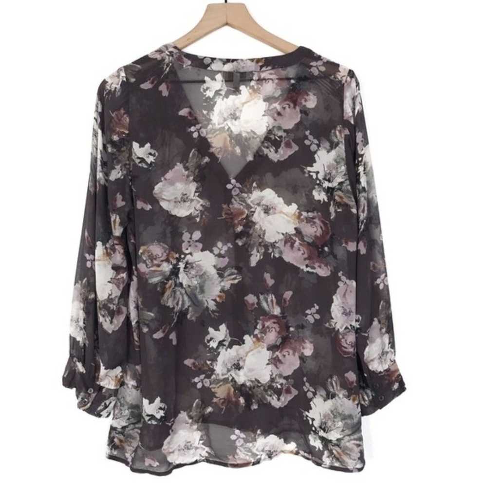 JOIE Aceline Floral Silk Sheer Blouse Top XL - image 2