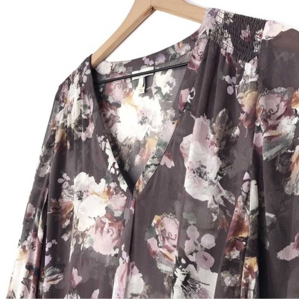 JOIE Aceline Floral Silk Sheer Blouse Top XL - image 3