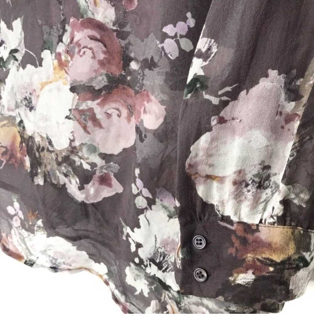 JOIE Aceline Floral Silk Sheer Blouse Top XL - image 4