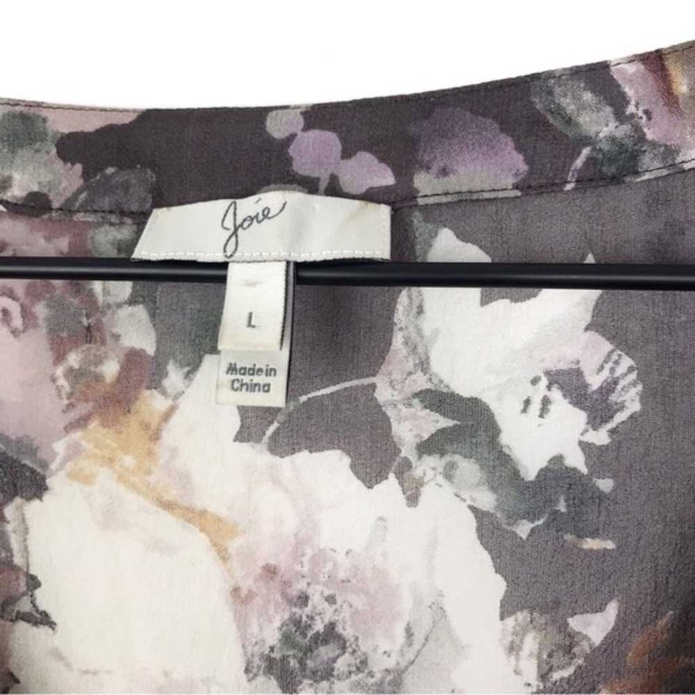 JOIE Aceline Floral Silk Sheer Blouse Top XL - image 6