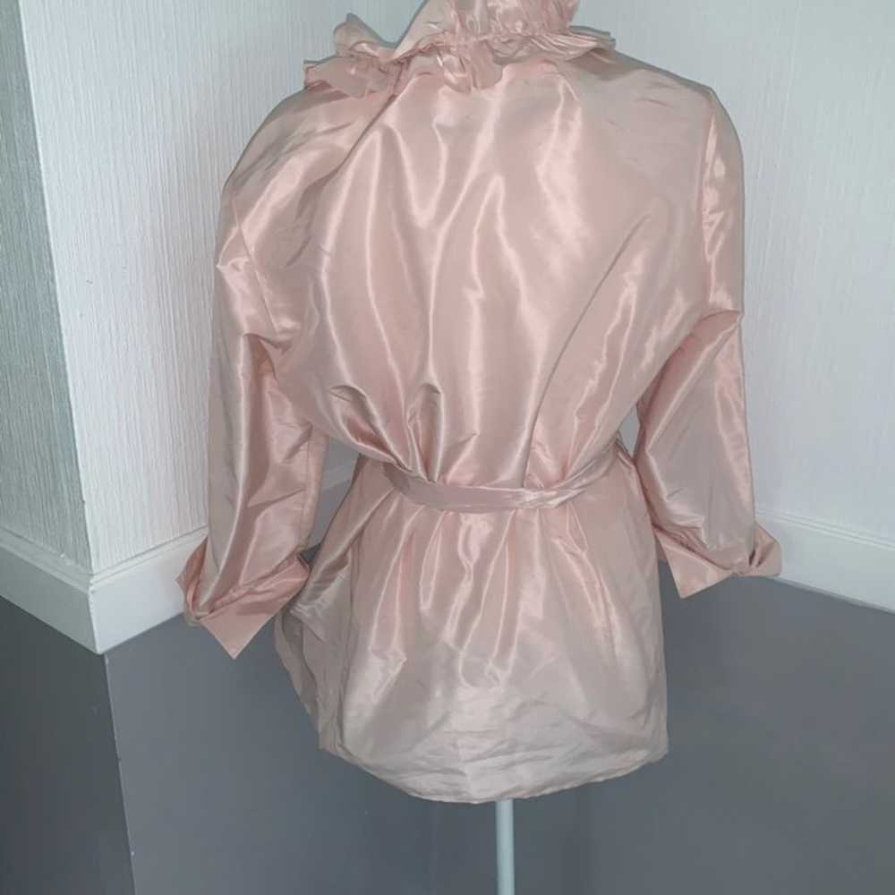 Lafayette148 pink silk ruffle blouse - image 4