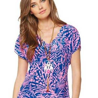 Lilly Pulitzer XL Asher Top Silk Zebra Print