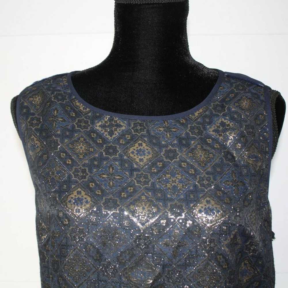 Lafayette 148 Sleeveless Top with Metallic Gold P… - image 8