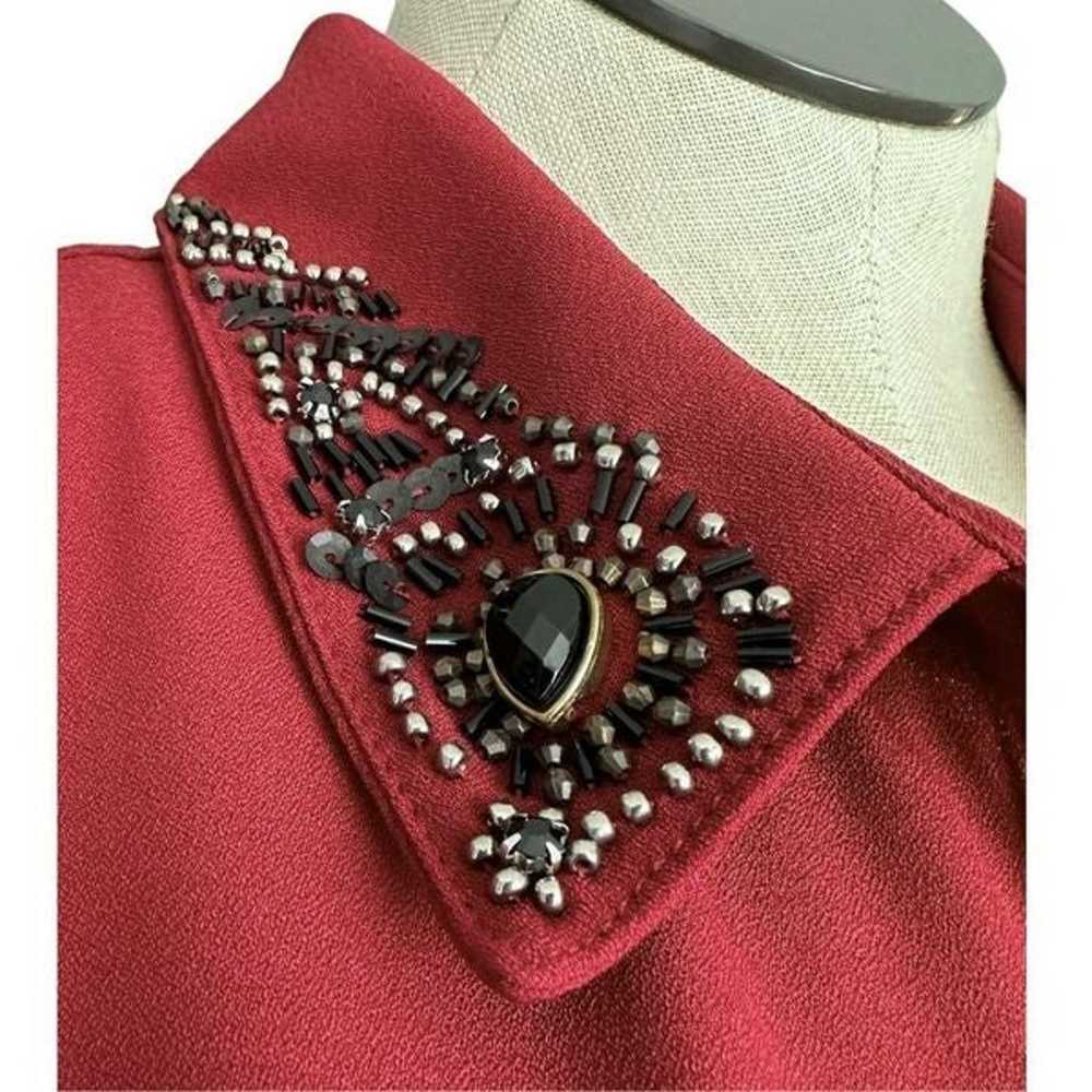 Susan Graver Artisan Women's Red Beaded Collar Bu… - image 3