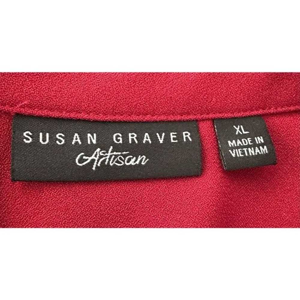 Susan Graver Artisan Women's Red Beaded Collar Bu… - image 7