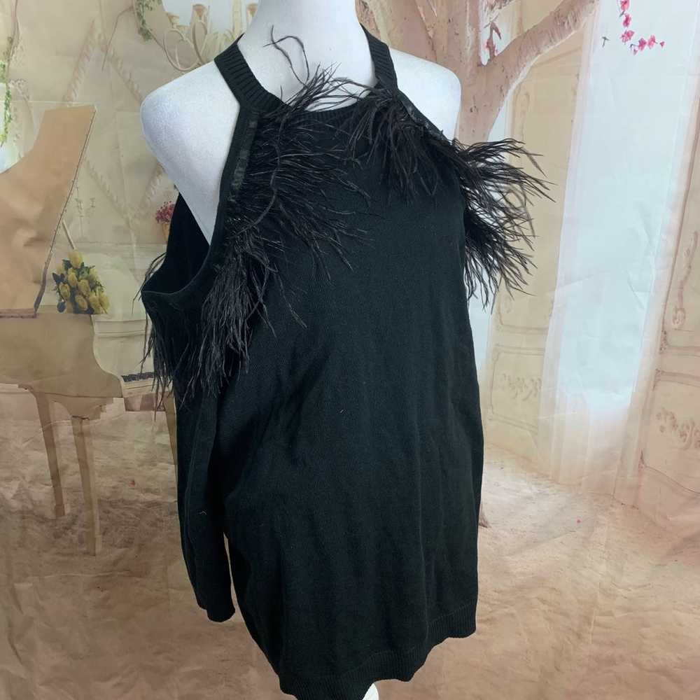 NEW Eloquii Cold Shoulder Sweater with Feather Tr… - image 6