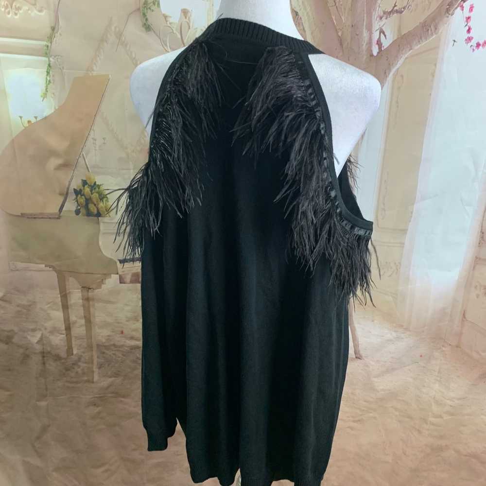NEW Eloquii Cold Shoulder Sweater with Feather Tr… - image 9