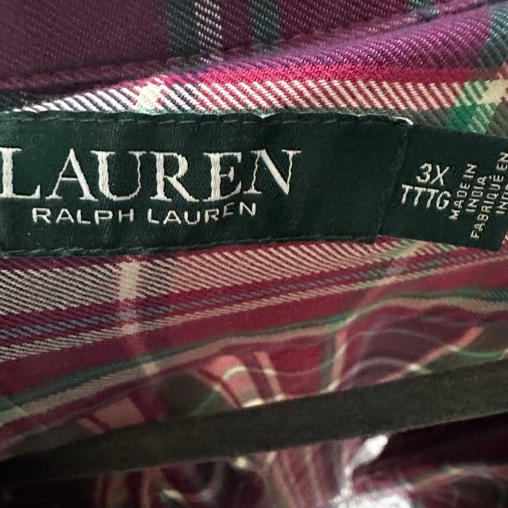 Womens Ralph Lauren plaid roll tab sleeve 3x - image 4