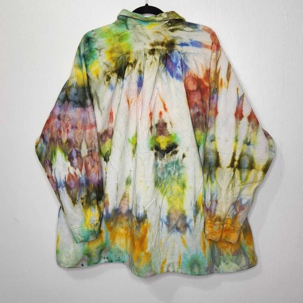 Vintage Custom Ice Tie Dye Corduroy Style Button … - image 4