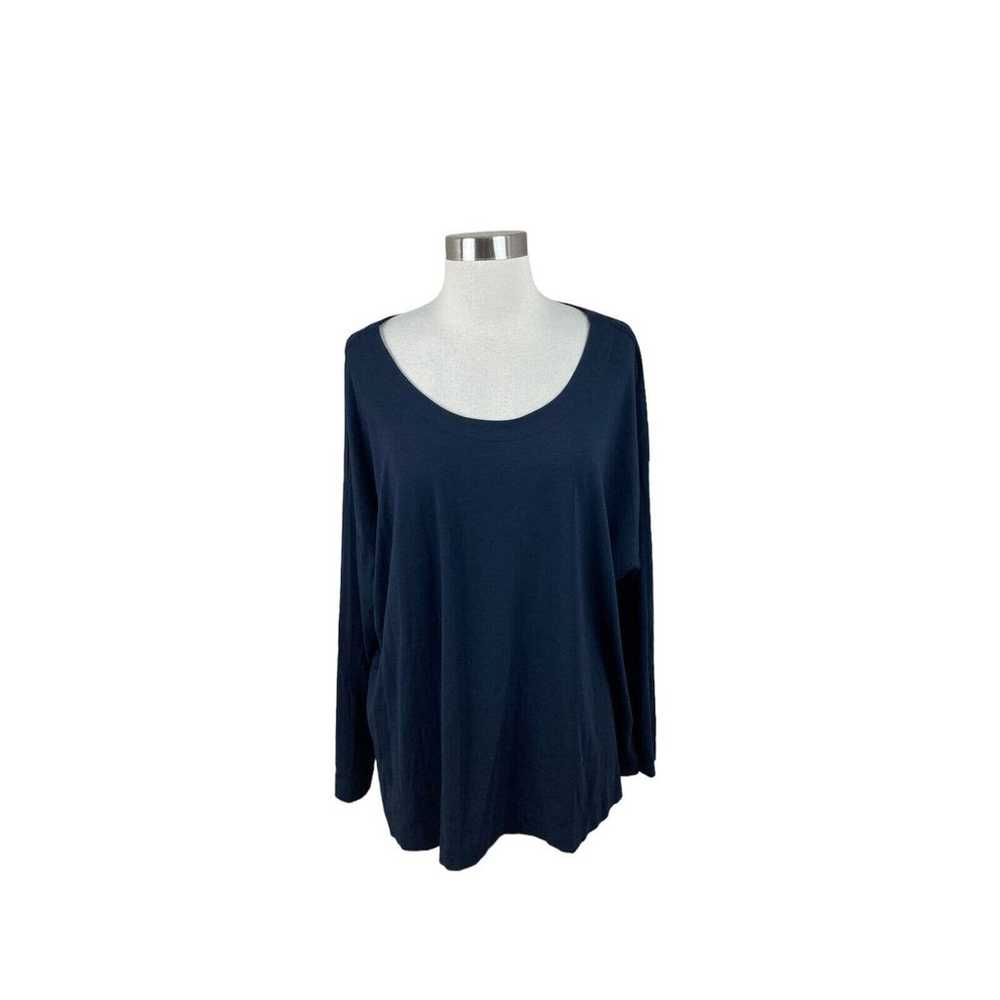 J. Jill 3X Navy Blue Luxe Supima Relaxed Tee 3/4 … - image 1