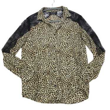 The Kooples Silk and Lace Leopard print blouse, XS - image 1