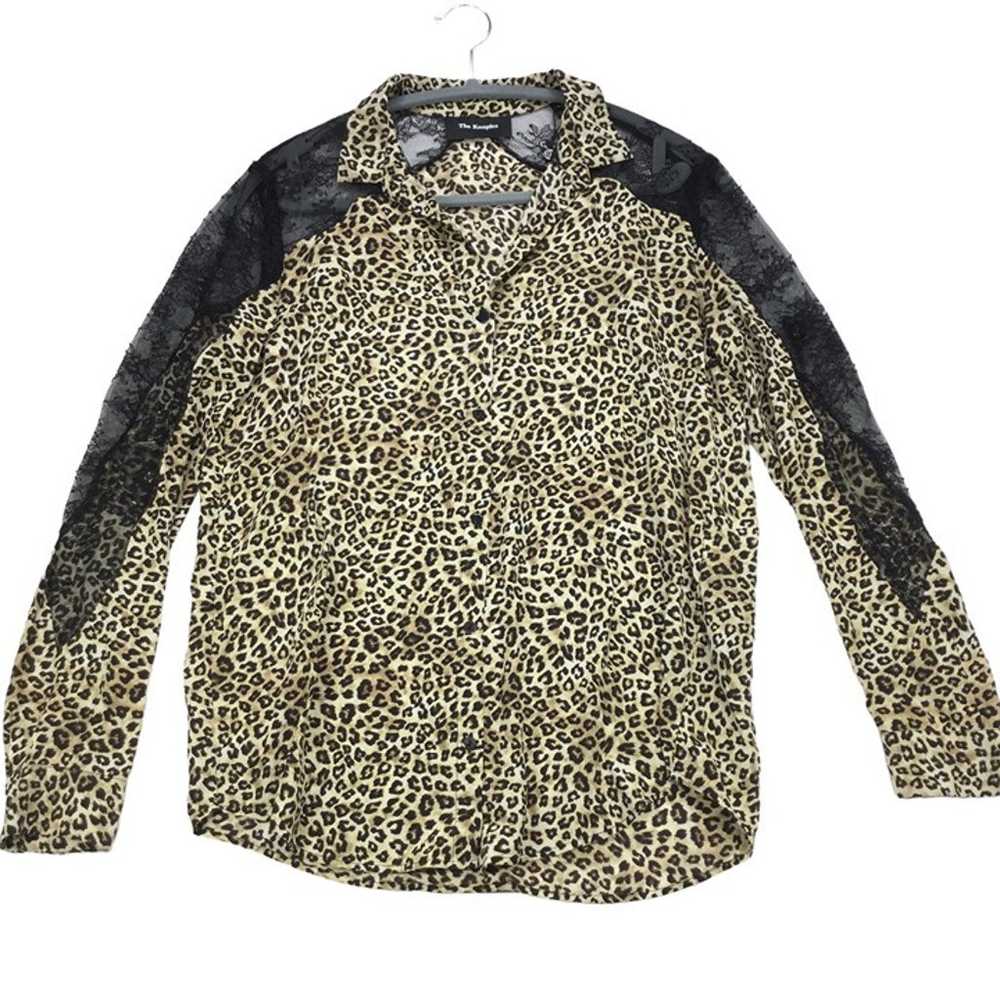 The Kooples Silk and Lace Leopard print blouse, XS - image 2