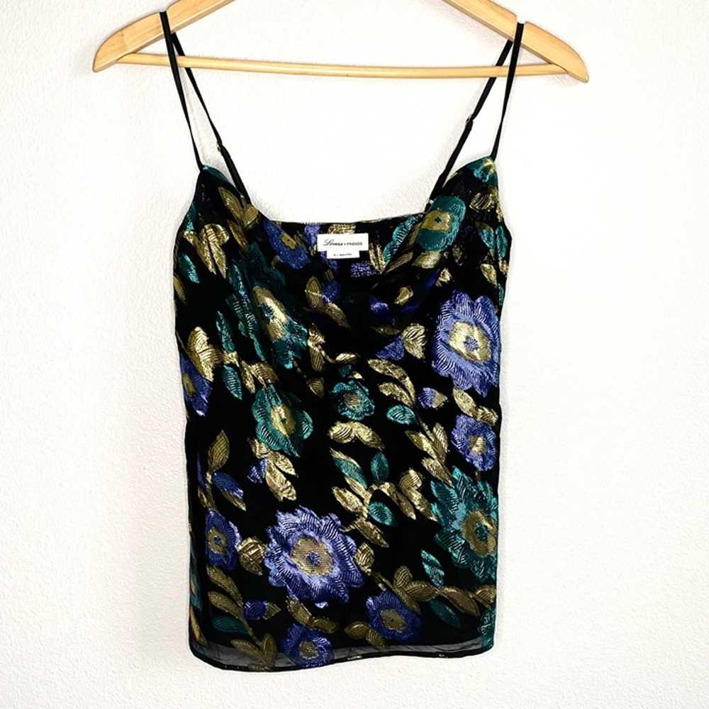 Lovers and Friends Metallic Floral Rhode Cami Tan… - image 2