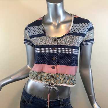 Vintage Xtrovert Cropped Top Women’s Floral Stripe