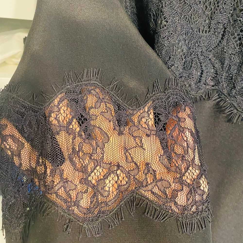 LK bennett silk black top lace detail EUC - image 4