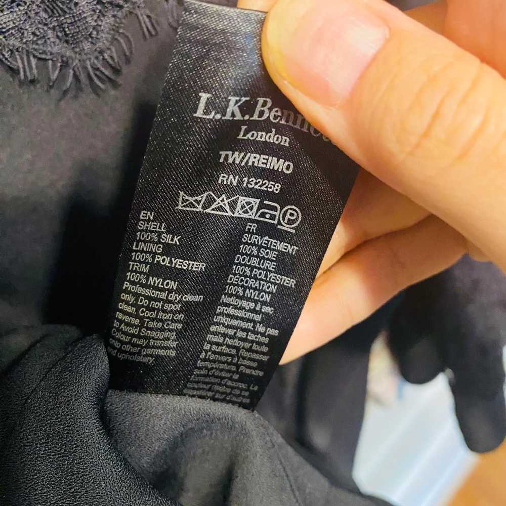 LK bennett silk black top lace detail EUC - image 6