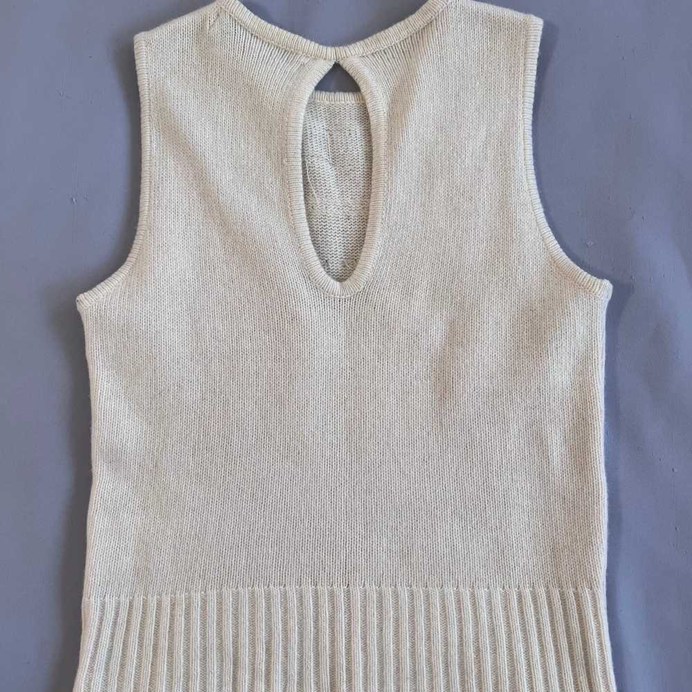 Vintage Y2K Miss Sixty Knitted Sleeveless Cream V… - image 10