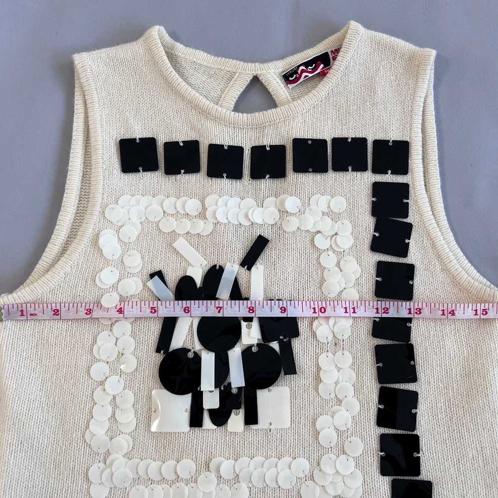 Vintage Y2K Miss Sixty Knitted Sleeveless Cream V… - image 4