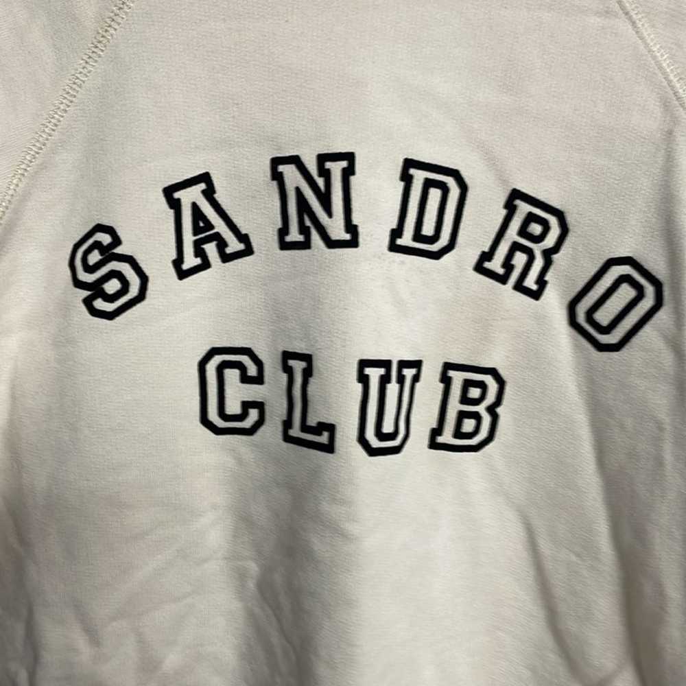Sandro Club Graphic Sweatshirt Small Cream - image 3