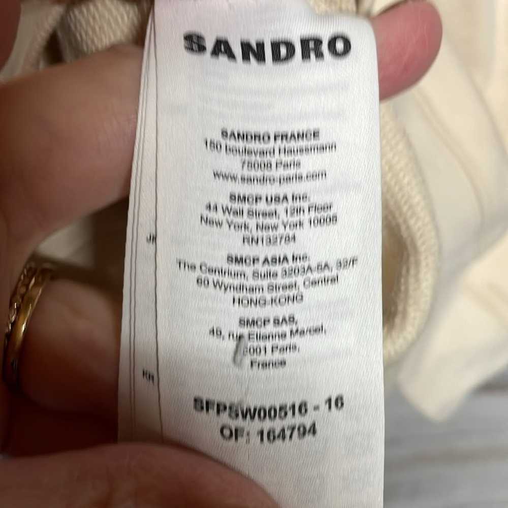 Sandro Club Graphic Sweatshirt Small Cream - image 7