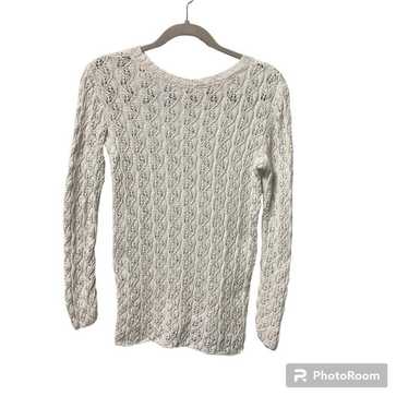 hand-knitted women's blouse, white, size is small… - image 1