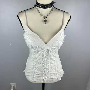 Angelic white lace up bustier
