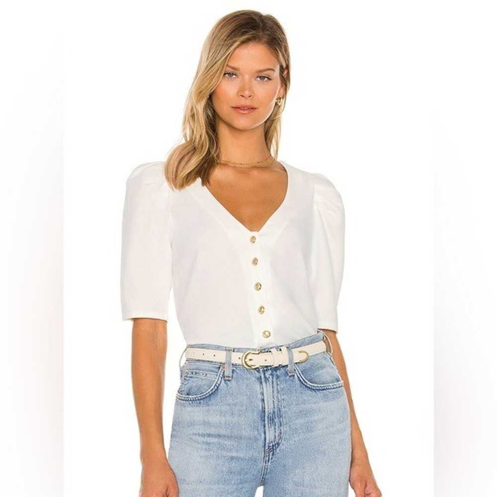 Amanda Uprichard V-neck Button Down Blouse Size M… - image 1