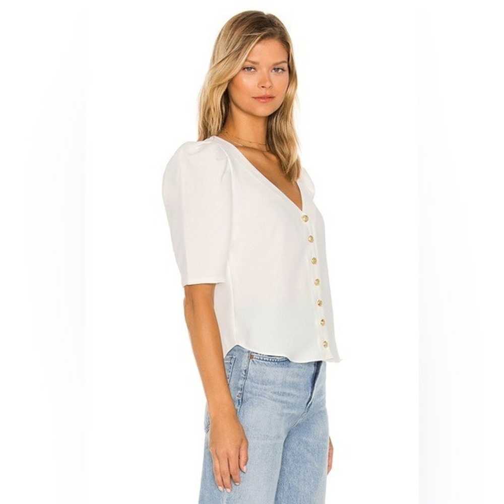Amanda Uprichard V-neck Button Down Blouse Size M… - image 4