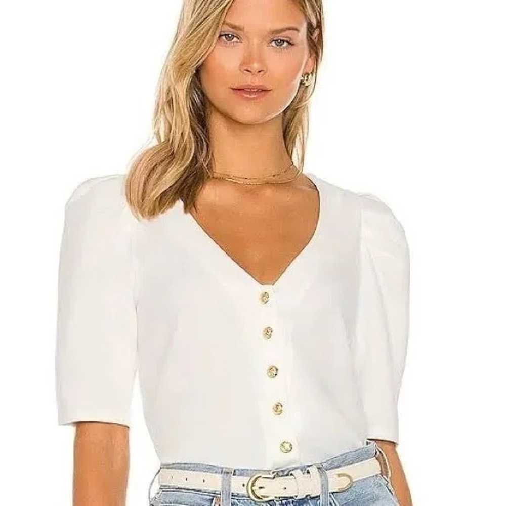 Amanda Uprichard V-neck Button Down Blouse Size M… - image 5