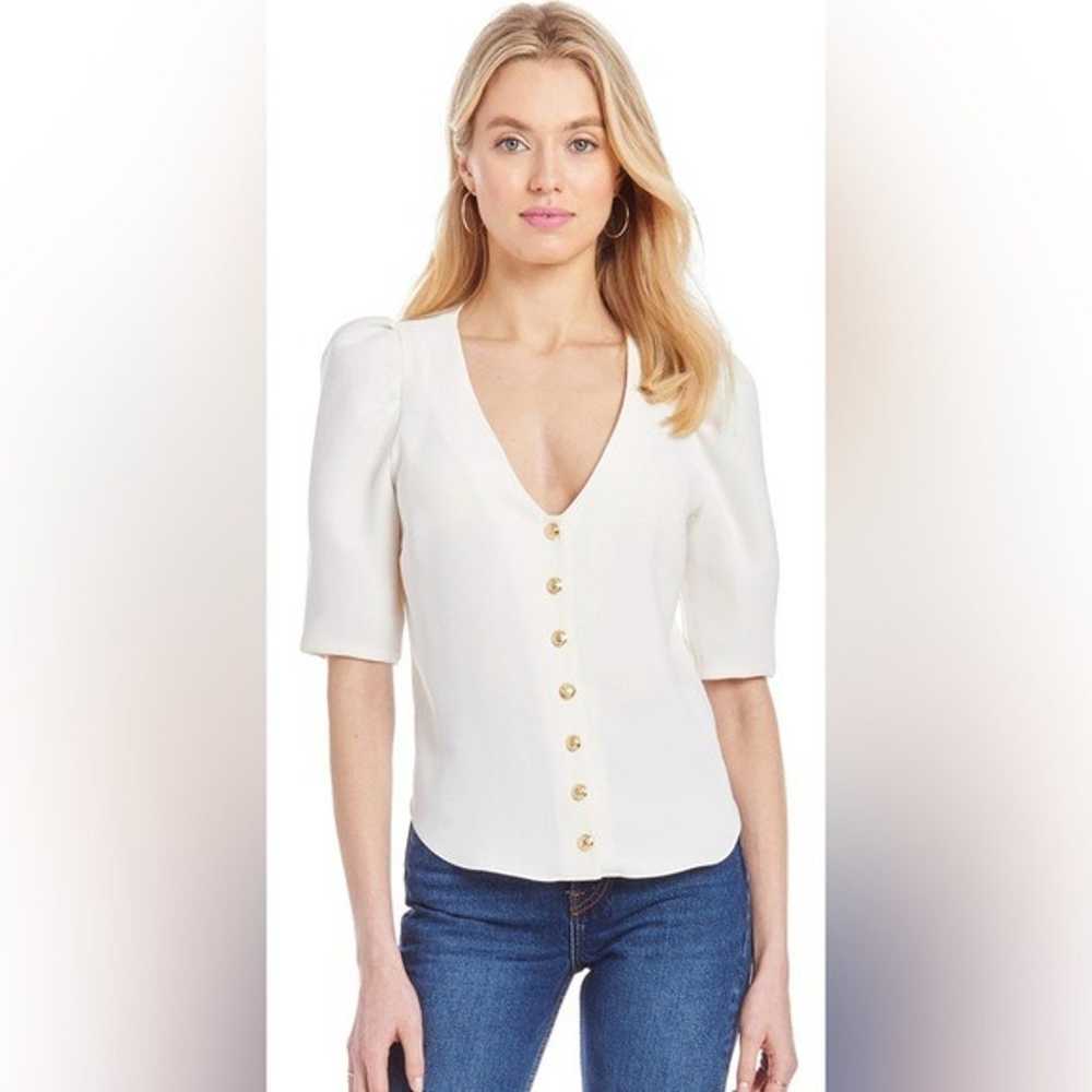 Amanda Uprichard V-neck Button Down Blouse Size M… - image 6