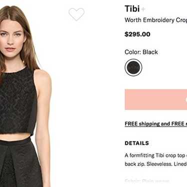 Tibi Embroidered "Worth Embroidery" Crop Top - image 1