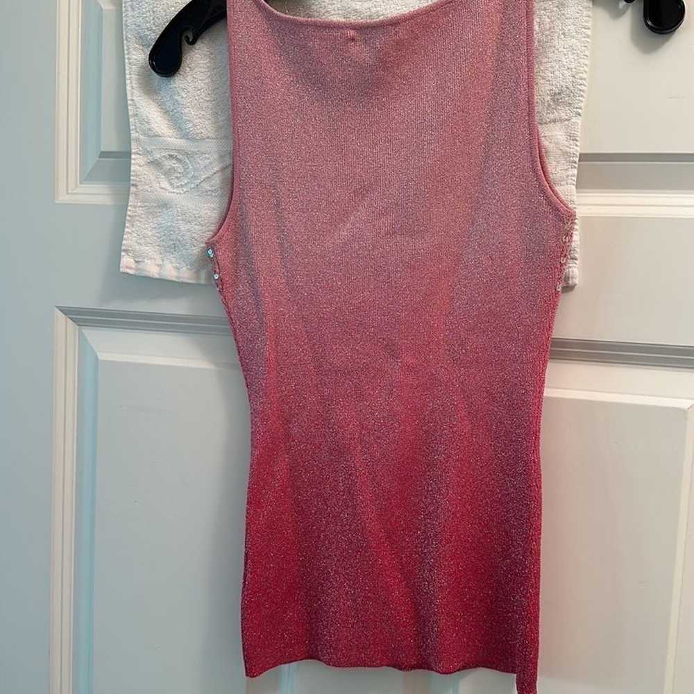 Vintage Cache “Barbie Pink “ sequin Tank Top - image 3