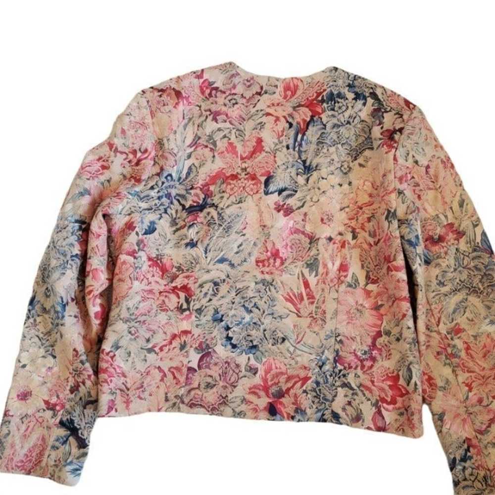 Vintage 80s 90 J Jill Thin Tapestry Floral Jacket… - image 2