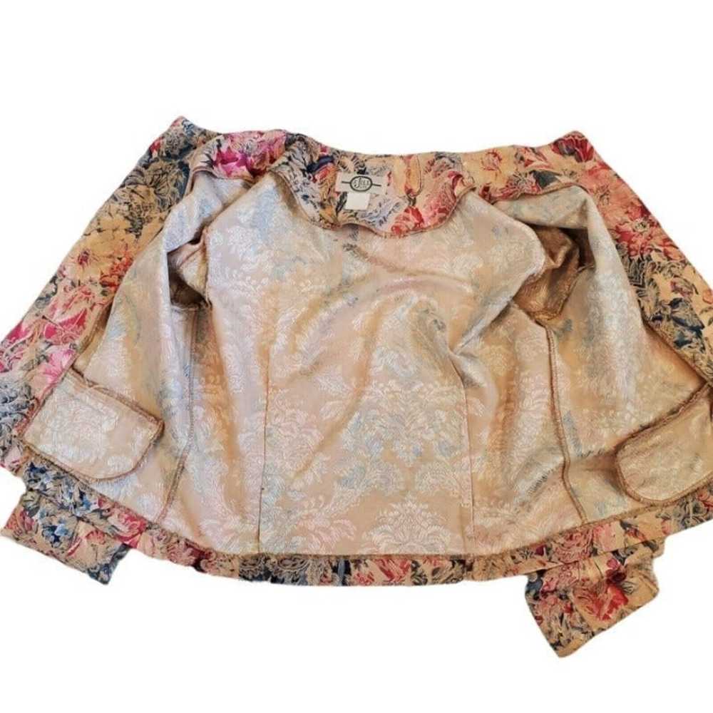 Vintage 80s 90 J Jill Thin Tapestry Floral Jacket… - image 3