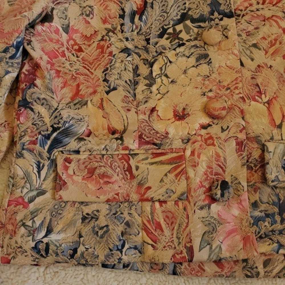 Vintage 80s 90 J Jill Thin Tapestry Floral Jacket… - image 6