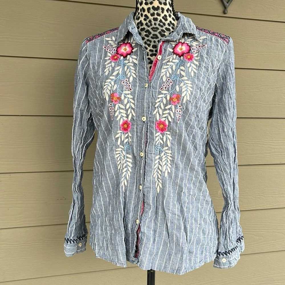 Johnny Was embroidered button up - image 2