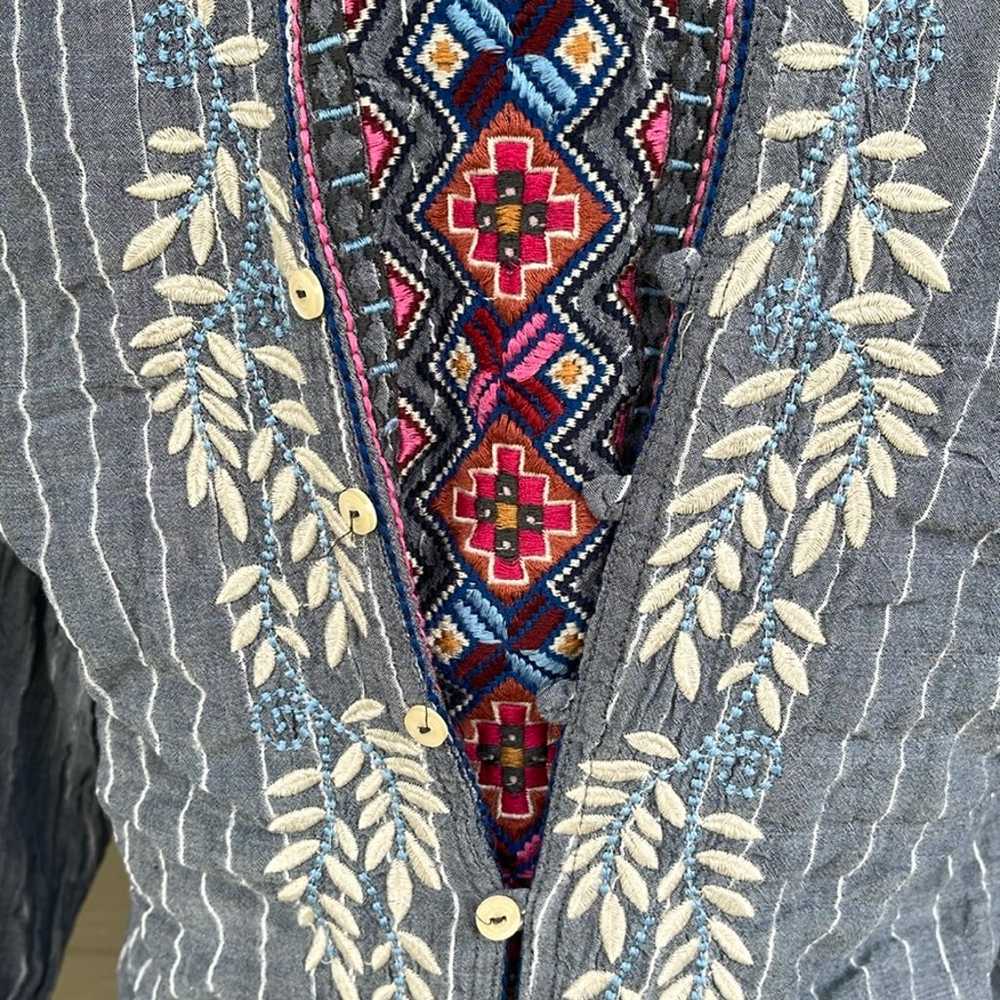 Johnny Was embroidered button up - image 7