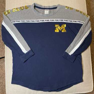 VS PINK U of M Michigan Bling Sweatshirt - image 1