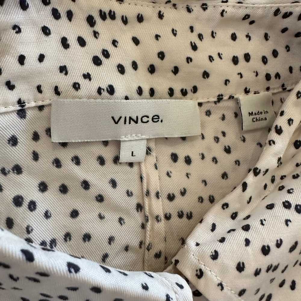 Vince Ditsy Dot Long Sleeve Silk Blend Button-Up … - image 7