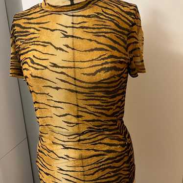 Moschino Jeans Made In Italy Leopard Shirt SZ 14US - image 1