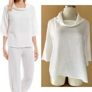 BRYN WALKER Etta Gauze Cotton Cowl Neck Top